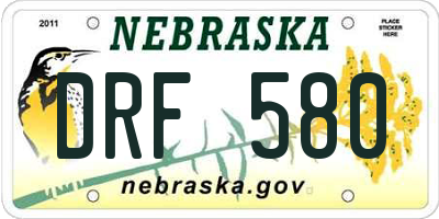 NE license plate DRF580