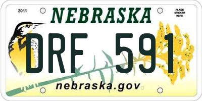 NE license plate DRF591