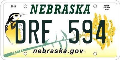 NE license plate DRF594