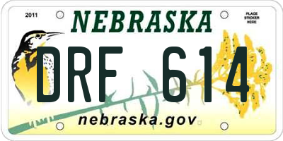NE license plate DRF614