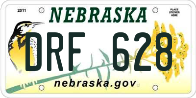 NE license plate DRF628
