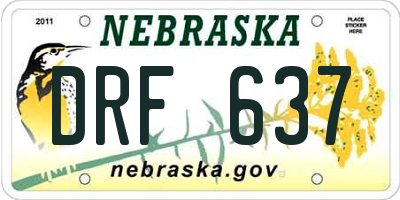 NE license plate DRF637