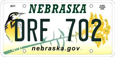 NE license plate DRF702