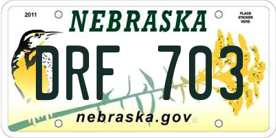 NE license plate DRF703