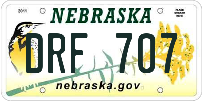 NE license plate DRF707
