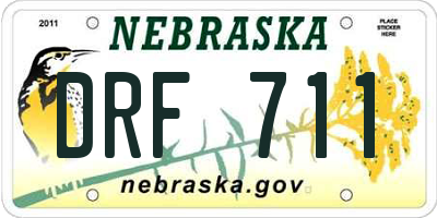 NE license plate DRF711