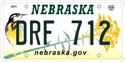 NE license plate DRF712