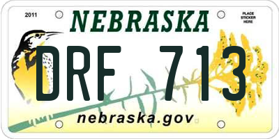 NE license plate DRF713
