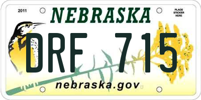 NE license plate DRF715