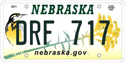 NE license plate DRF717