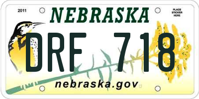 NE license plate DRF718