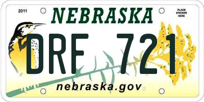 NE license plate DRF721
