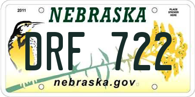 NE license plate DRF722