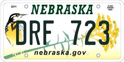 NE license plate DRF723