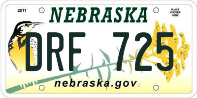 NE license plate DRF725