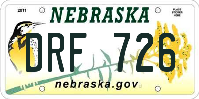 NE license plate DRF726