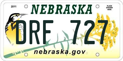 NE license plate DRF727