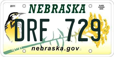 NE license plate DRF729