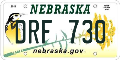 NE license plate DRF730