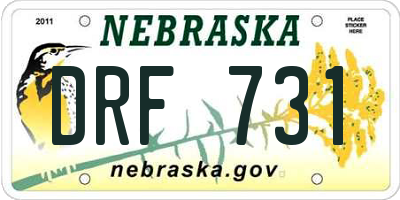 NE license plate DRF731