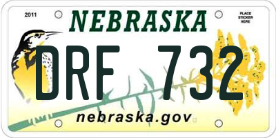 NE license plate DRF732