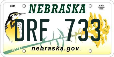 NE license plate DRF733