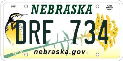 NE license plate DRF734