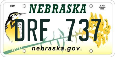 NE license plate DRF737