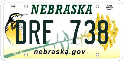 NE license plate DRF738