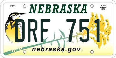 NE license plate DRF751