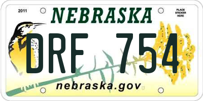 NE license plate DRF754