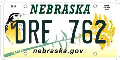NE license plate DRF762
