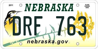 NE license plate DRF763