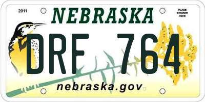 NE license plate DRF764