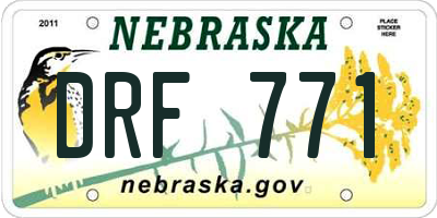 NE license plate DRF771