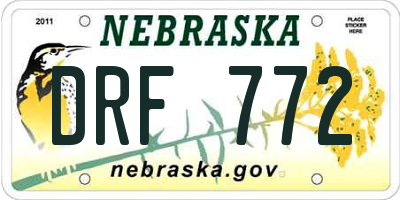 NE license plate DRF772
