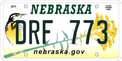 NE license plate DRF773