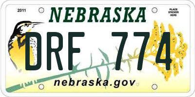 NE license plate DRF774