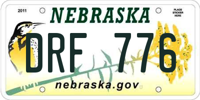 NE license plate DRF776