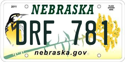 NE license plate DRF781