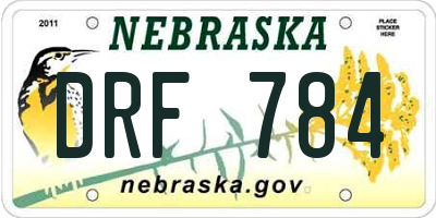 NE license plate DRF784