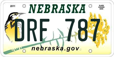 NE license plate DRF787