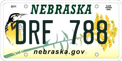 NE license plate DRF788
