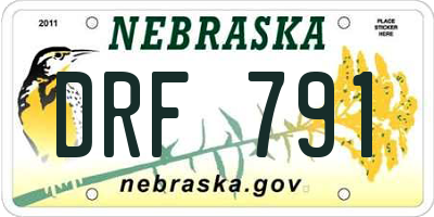 NE license plate DRF791