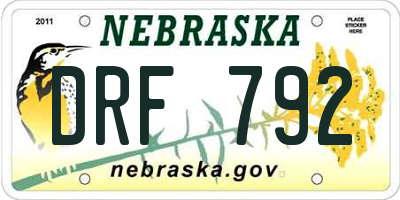 NE license plate DRF792