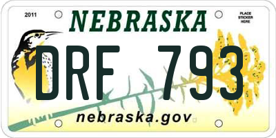 NE license plate DRF793
