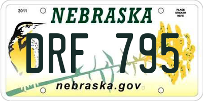 NE license plate DRF795