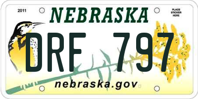 NE license plate DRF797