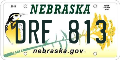 NE license plate DRF813