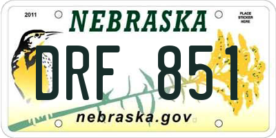 NE license plate DRF851